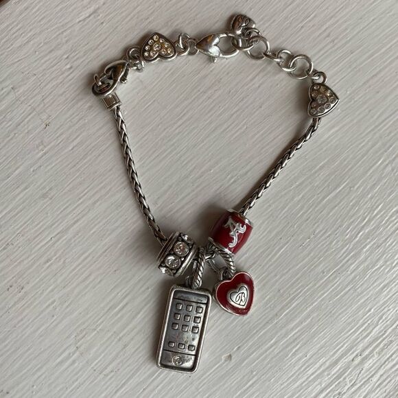 BRIGHTON silver and red University of Alabama charm bracelet‎ - Picture 3 of 3